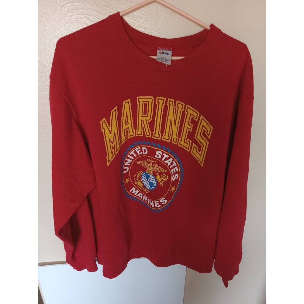 Vintage Marines Logo Sweatshirt Size Large Semper Fi
